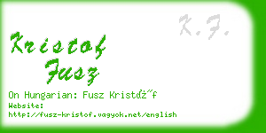 kristof fusz business card